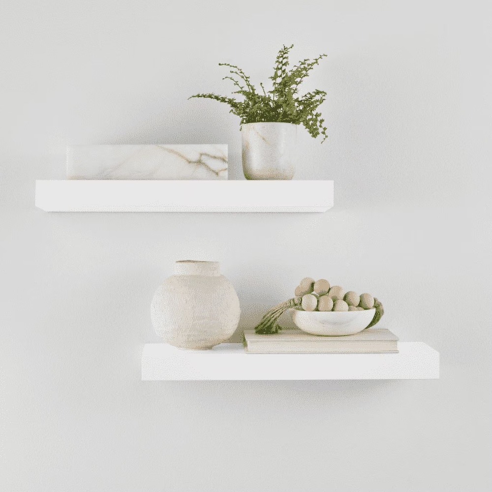 Kitchen Appliances In White - Witte zwevende planken set van 2,