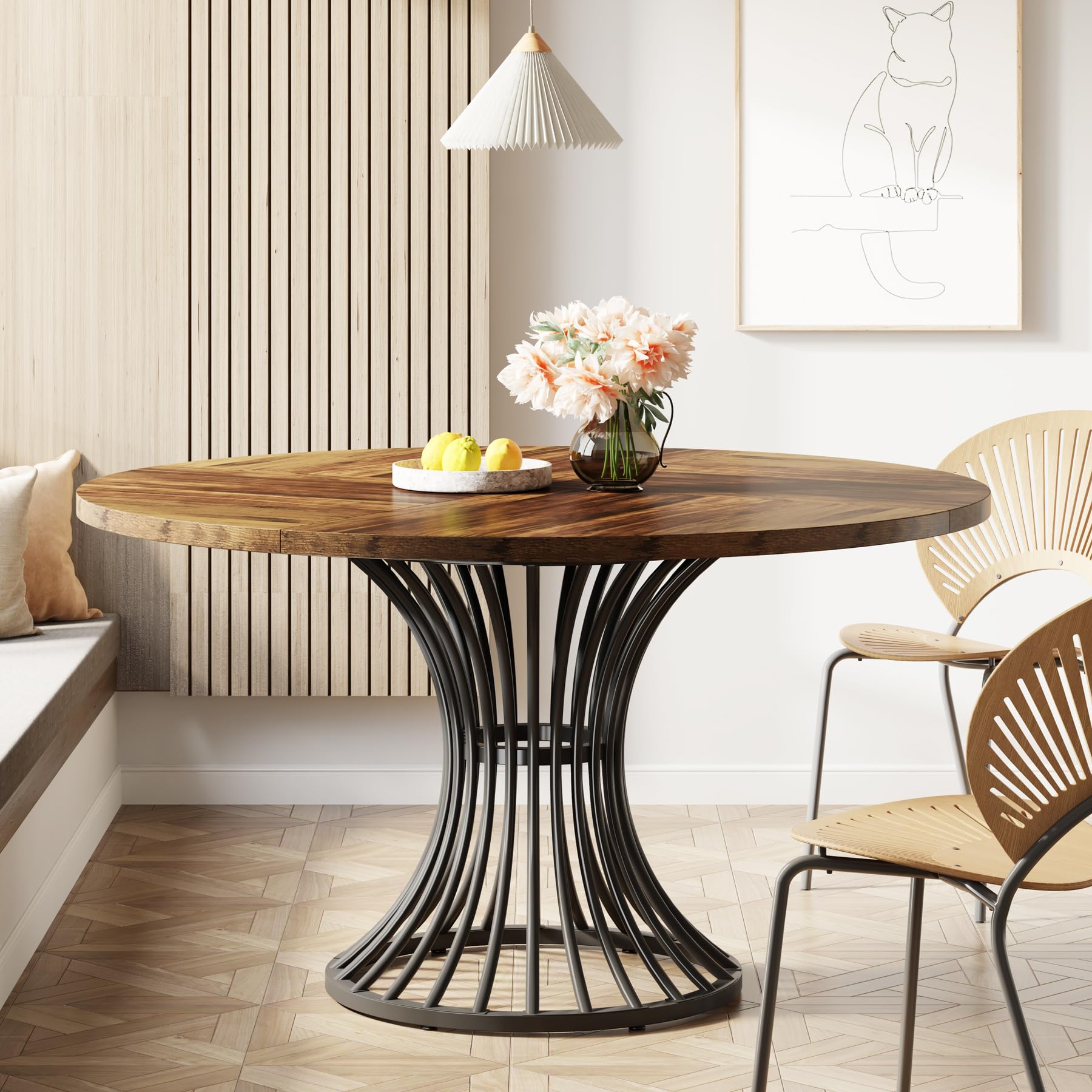 Kitchen Appliances Table - Tribesigns ronde eettafel voor 4-6 personen,