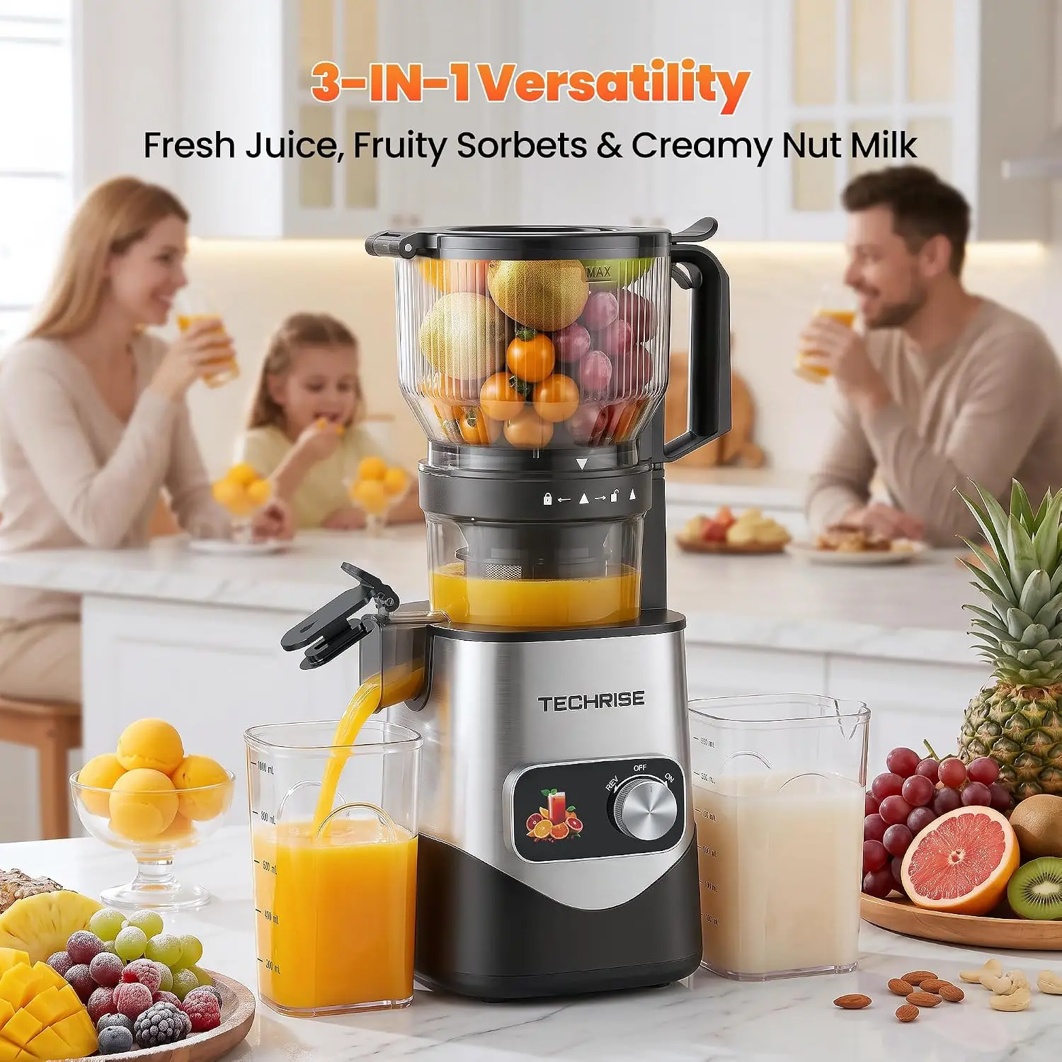 Bestseller 3-in-1 koudpers-sap - Juicer Cold Press Slow recensie en prijs