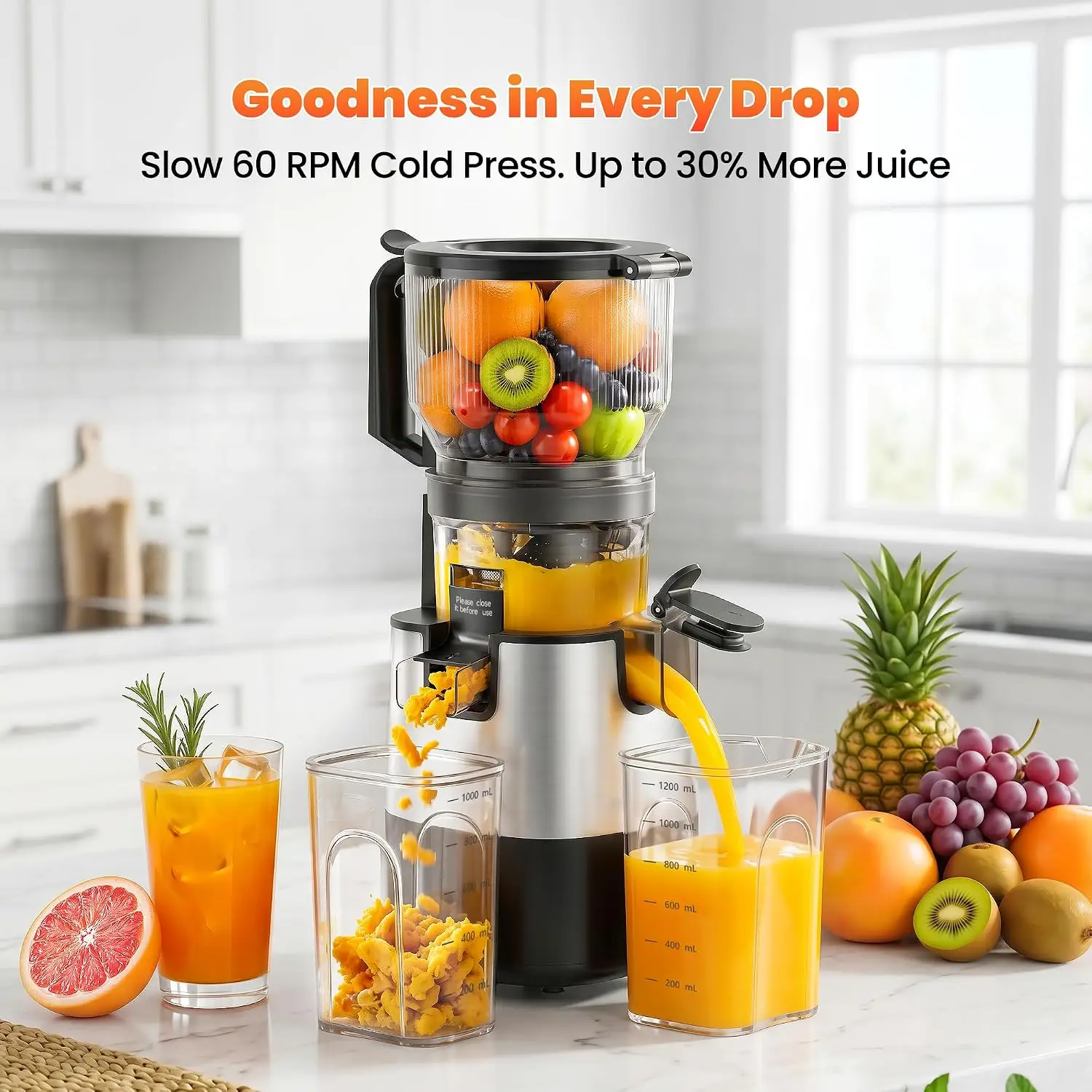 Bestseller 3-in-1 koudpers-sap - Juicer Cold Press Slow recensie en prijs