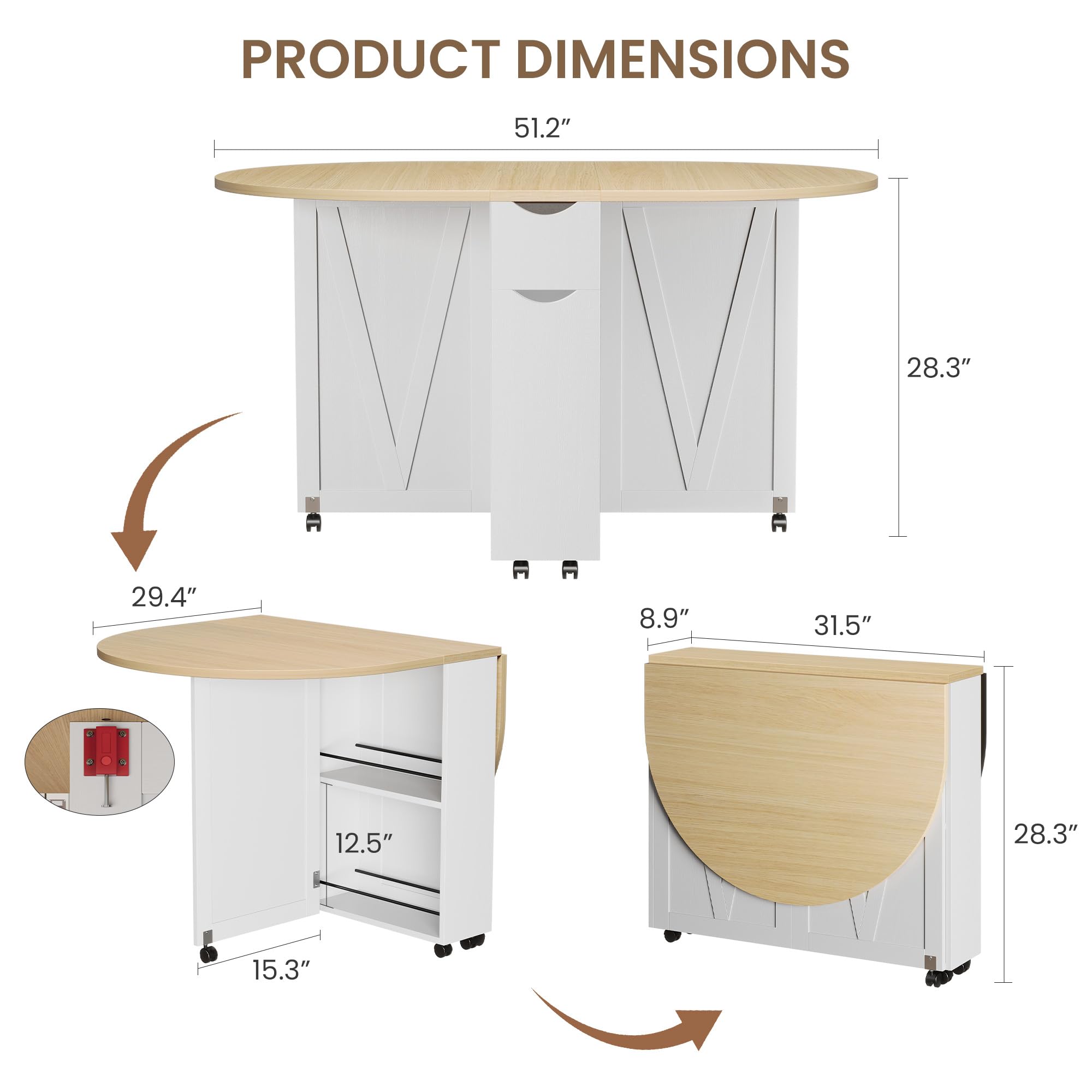3-in-1 opklapbare eettafel met - Kitchen Appliances Table recensie en prijs
