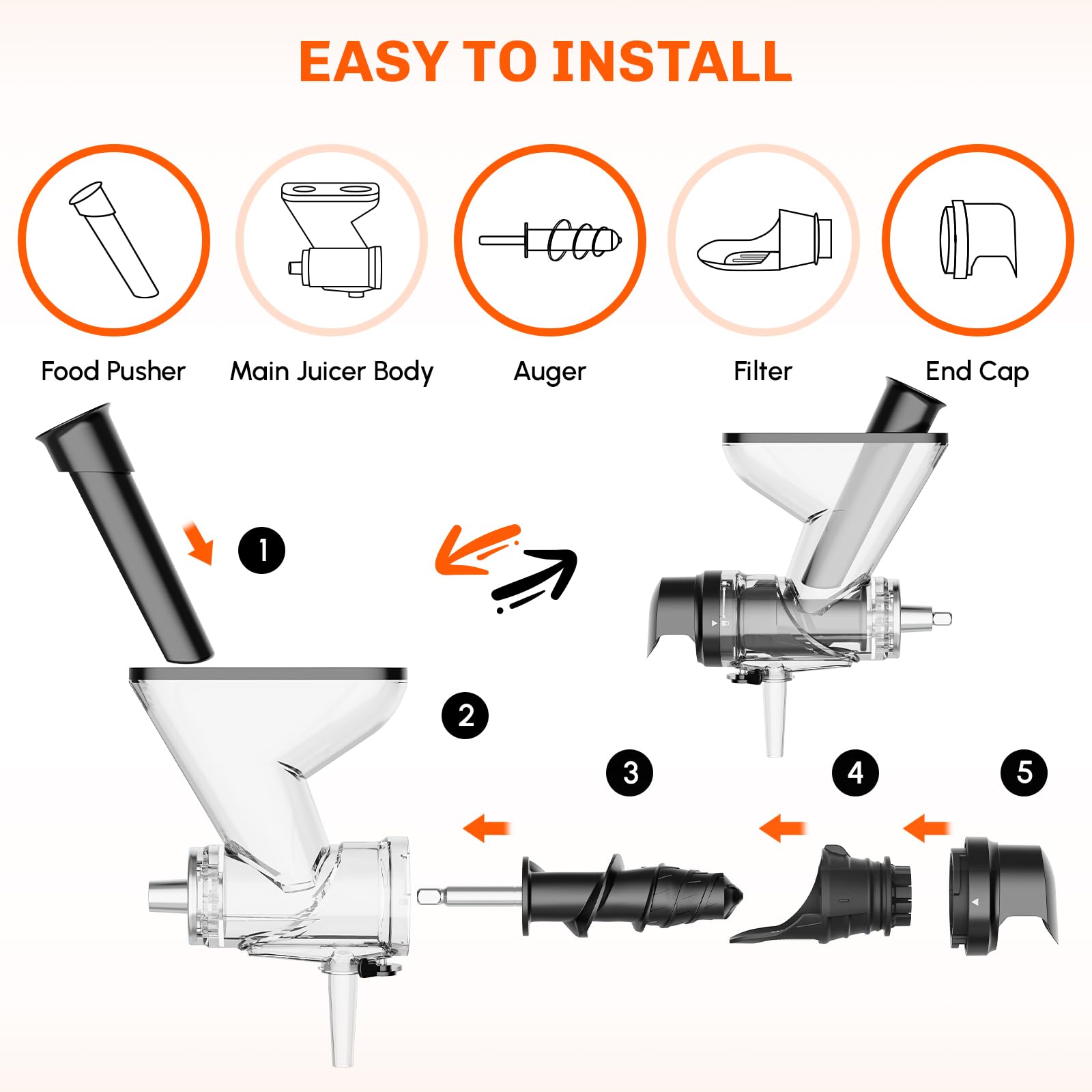 Kauwende sapcentrifuge-aanbouw - Juicer Cold Press Slow recensie en prijs